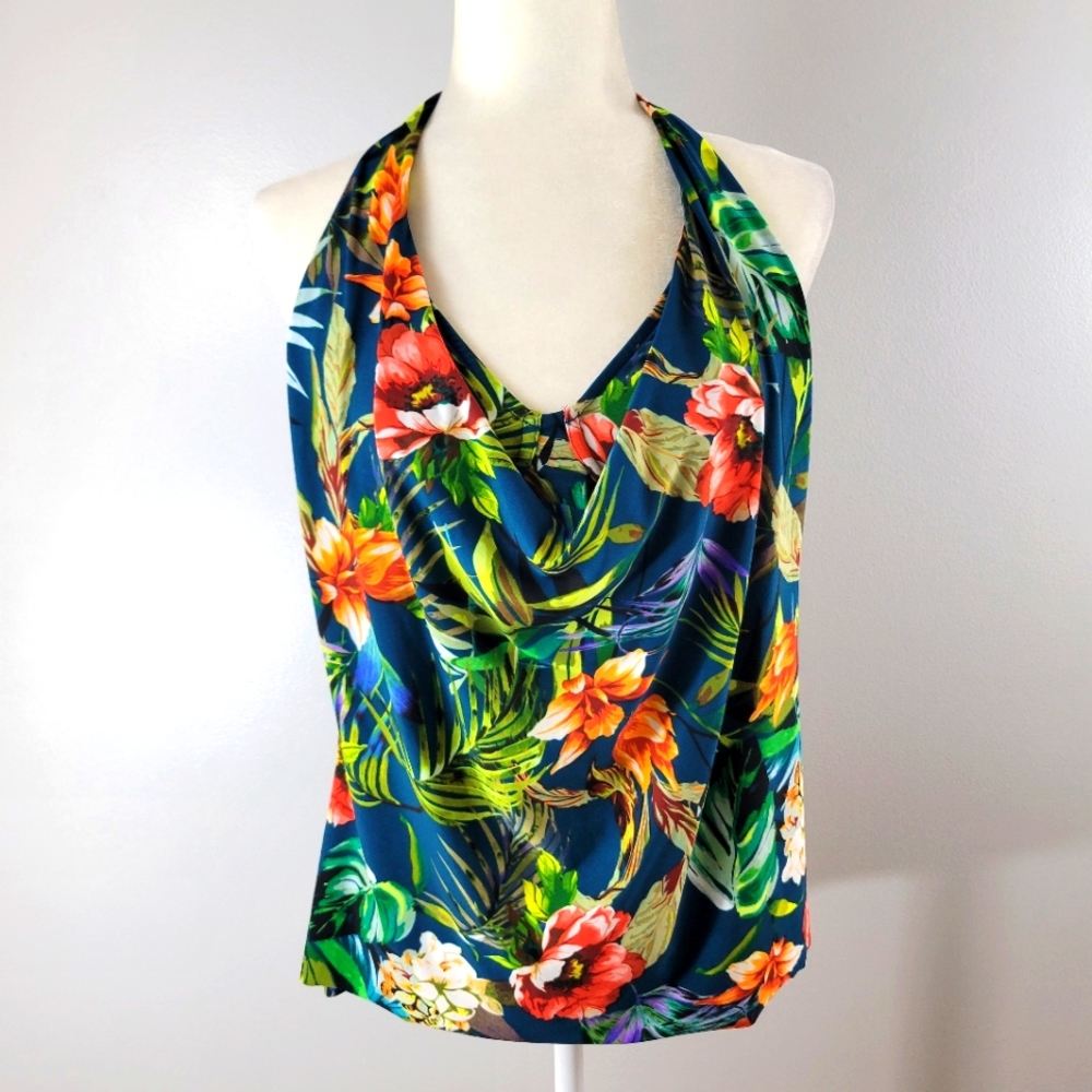 MAGICSUIT Womens Serenity Sophie tropical underwire halter tankini top NEW